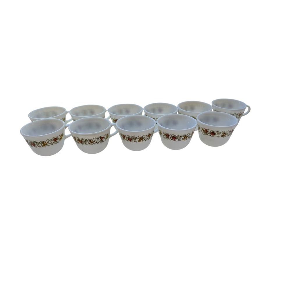 Lot of 11 Vintage Pyrex Spice of Life Milk glass Coffee Cups Mugs 6 oz